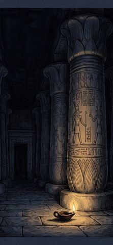 Temple lamp, Egyptian myths wallpaper